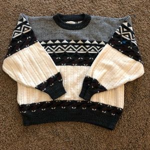 Men’s 1X Grey Maroon Fall Crewneck Sweater